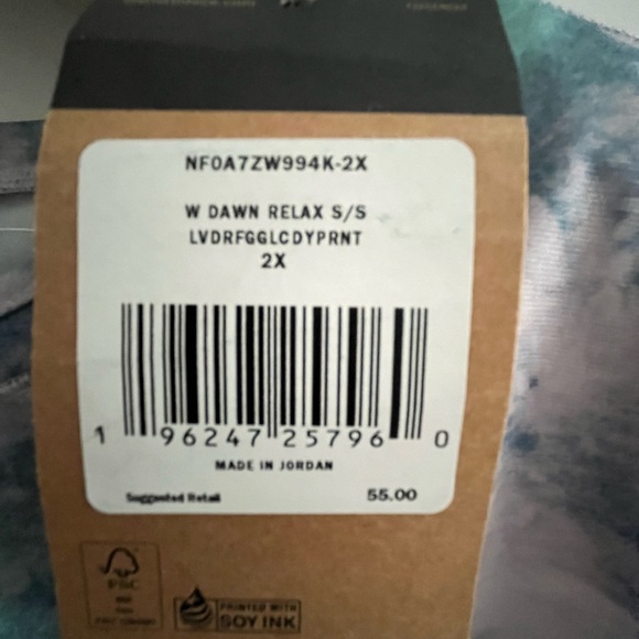 The North Face Flash-Dry Watercolor Print Short-Sleeve Relaxed Fit Active Top 2X - Picture 14 of 15